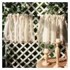 LVCHAO Vintage Linen Sheer Tier Curtain with Tassels, Cream Beige, Rod Pocket, 1 Panel, 100 x 100 cm view 4