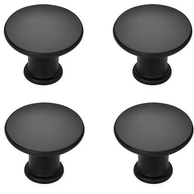 OG-ER Black Cabinet Knobs, Modern Vintage Furniture Knobs with Screws, 4-Pack