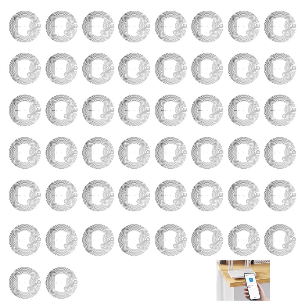 50 NFC Tag Stickers, NTAG213 Rewritable NFC Chips, Programmable NFC Cards, 144-Byte Memory, for NFC-Enabled Phones and Devices