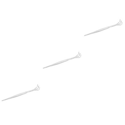 Toddmomy 3-Piece Stainless Steel Tweezer Rakes, Heavy-Duty Garden Tool, Silver