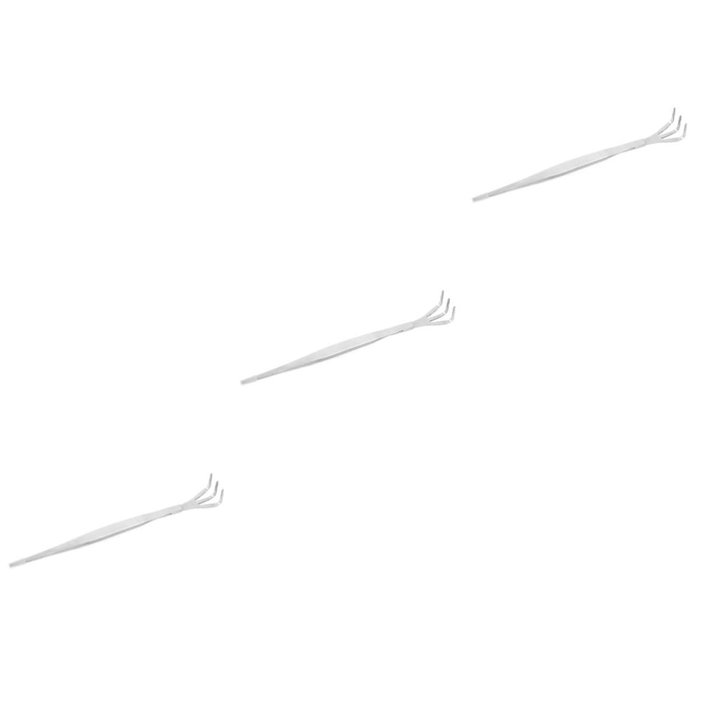 Toddmomy 3-Piece Stainless Steel Tweezer Rakes, Heavy-Duty Garden Tool, Silver