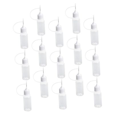 DEARMAMY PE Needle-Tip Glue Bottles, 10 mL, 15-Pack