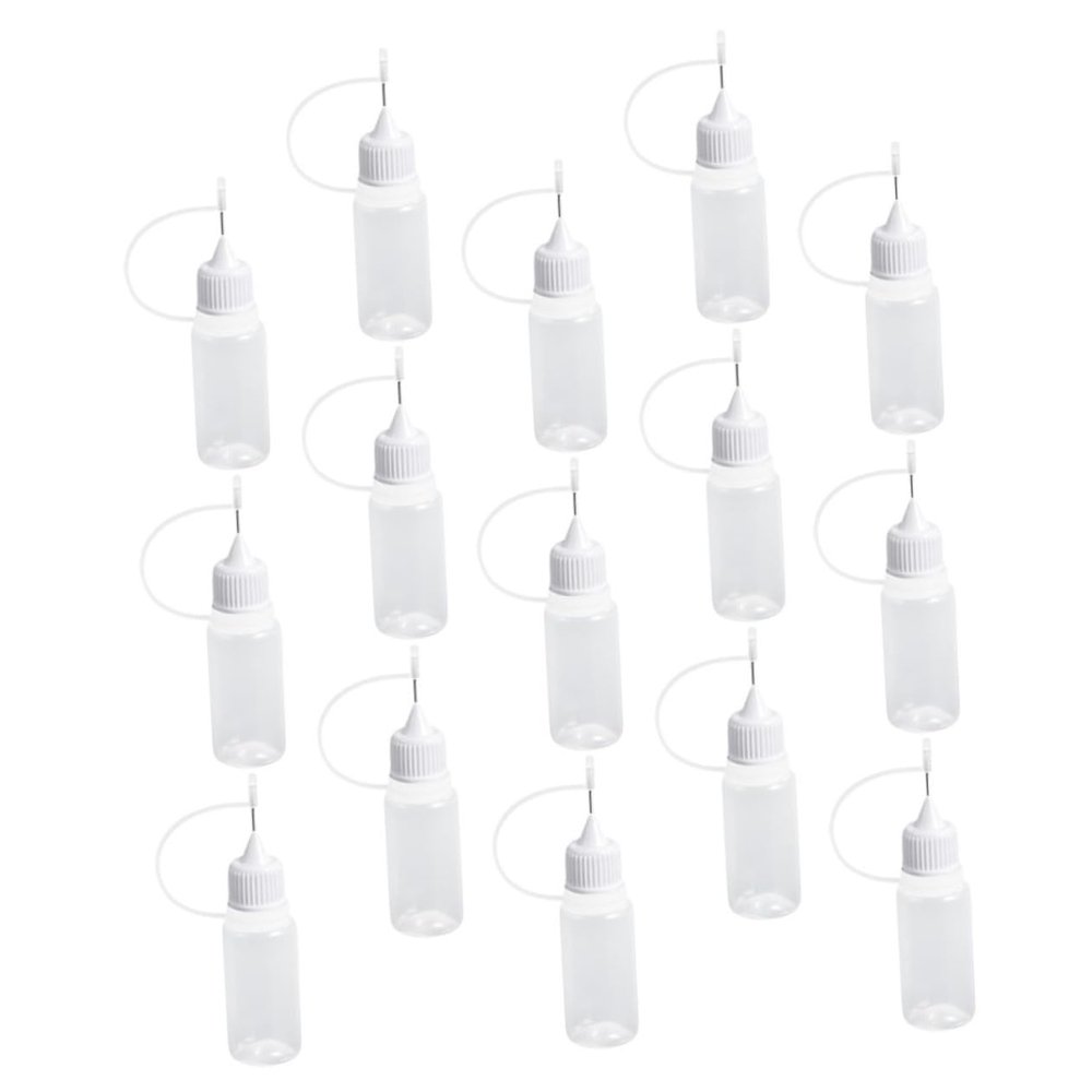 DEARMAMY PE Needle-Tip Glue Bottles, 10 mL, 15-Pack