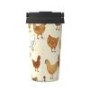 YFSGDLBN Insulated Coffee Cup with “A Brood of Chickens” Print, Portable Car Tumbler with Straw view 1