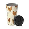 YFSGDLBN Insulated Coffee Cup with “A Brood of Chickens” Print, Portable Car Tumbler with Straw view 2