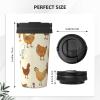 YFSGDLBN Insulated Coffee Cup with “A Brood of Chickens” Print, Portable Car Tumbler with Straw view 4