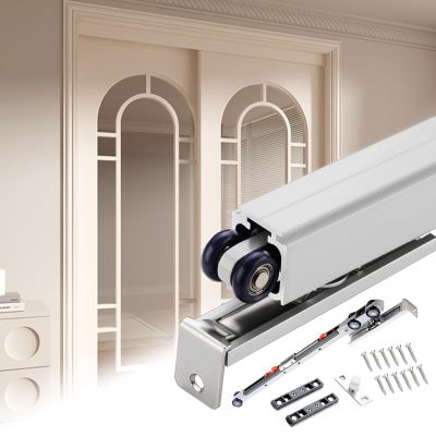 EXCLURA Sliding Door Track and Roller Kit with Soft Close, Top-Mount, 2.0 m/6.6 ft