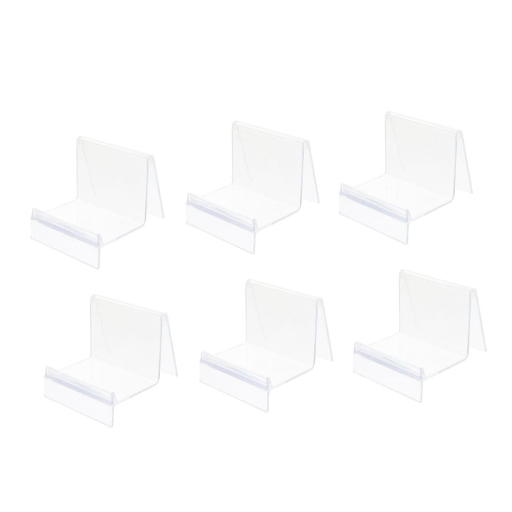 Zerodeko 6-Piece Plastic Wallet Display Stand, Trapezoidal, Lightweight and Sturdy