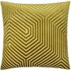 Paoletti Evoke Velvet Cushion with Polyester Filling, Chevron Pattern, Olive Green, 55 x 55 cm view 1