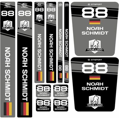 ETISPORT Personalized Hockey Stick & Water Bottle Stickers