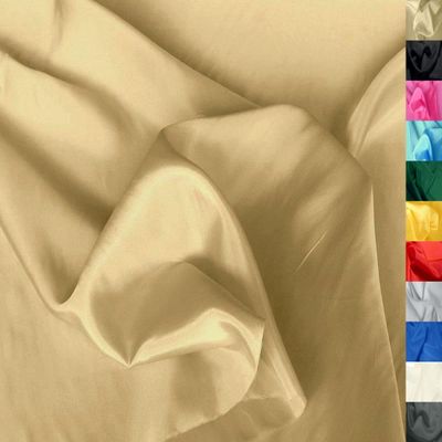 TOLKO Lining Fabric Meterware Glossy Lining Taffeta with Viscose | Opaque Wrinkle-Resistant | Universal Fabric for Decoration, Clothing, Costumes | Sewing Fabric Meterware (Light Camel)