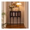 zhuyanbo007 Solid Wood Half-Moon Console Table, Black view 1