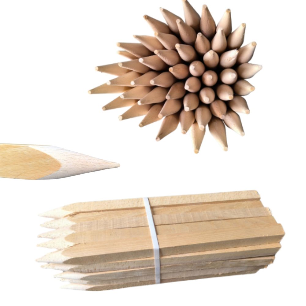 Square Beech Wood Stakes, 25 Pack, 80 cm, 25 x 25 mm