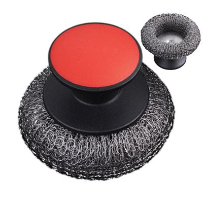 Pot & Pan Brush - Heavy-Duty Scrubber with Stainless Steel Bristles