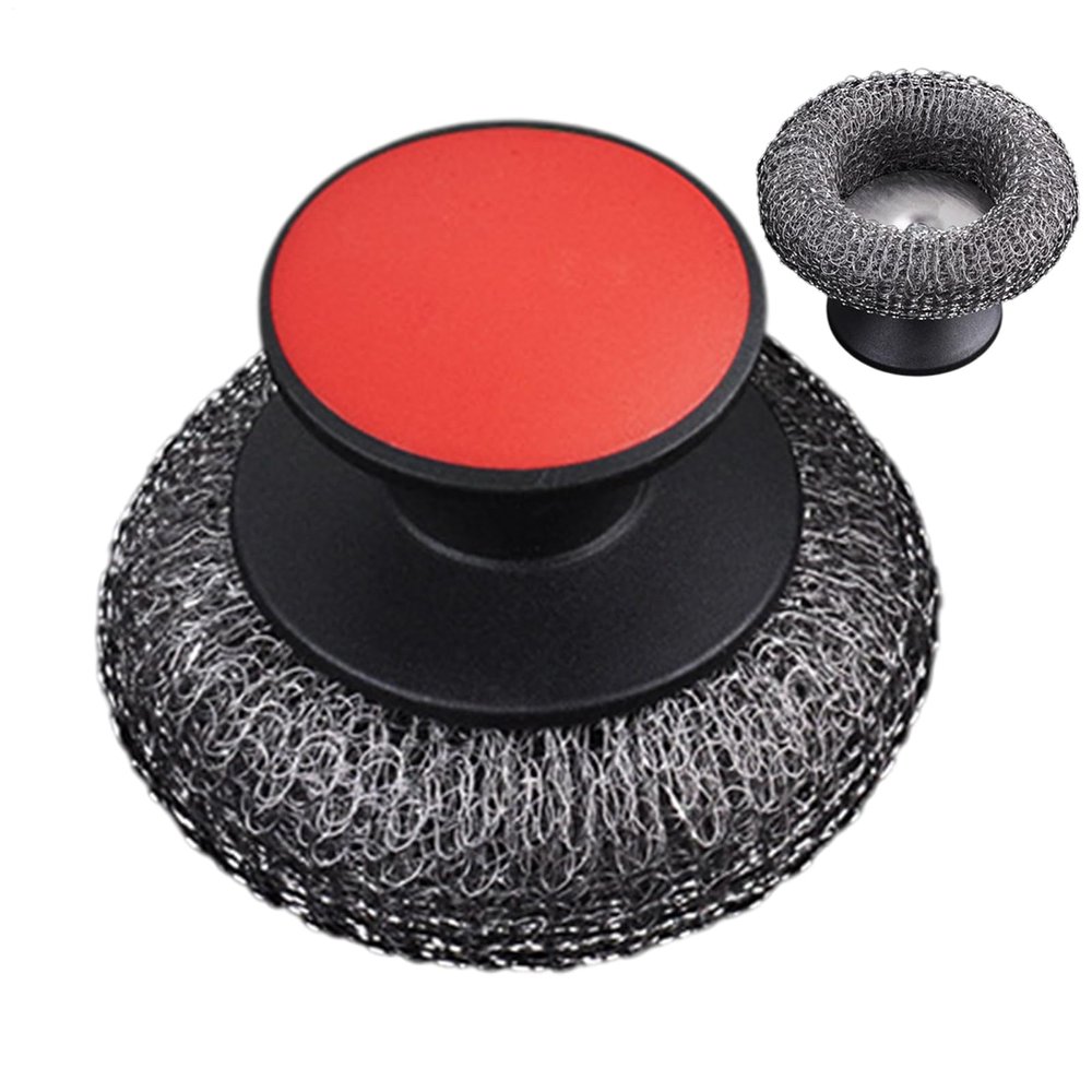 Pot & Pan Brush - Heavy-Duty Scrubber with Stainless Steel Bristles