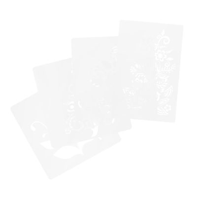 HOMSFOU 4-Piece Reusable Flower Stencil Set