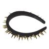 Women's Black Fabric Punk Headband for Special Occasions view 1