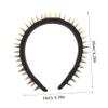 Women's Black Fabric Punk Headband for Special Occasions view 2