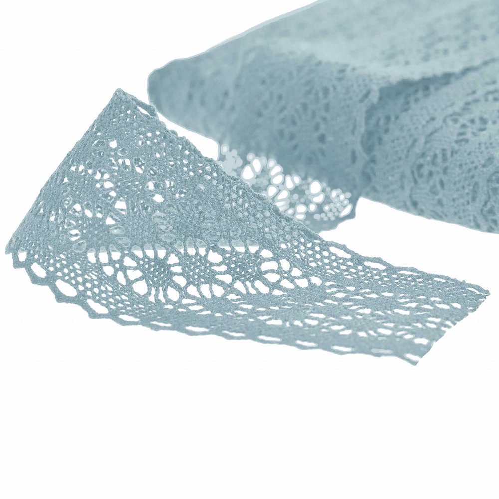 1m Cotton Lace Trim, 63mm Wide, Color Selection