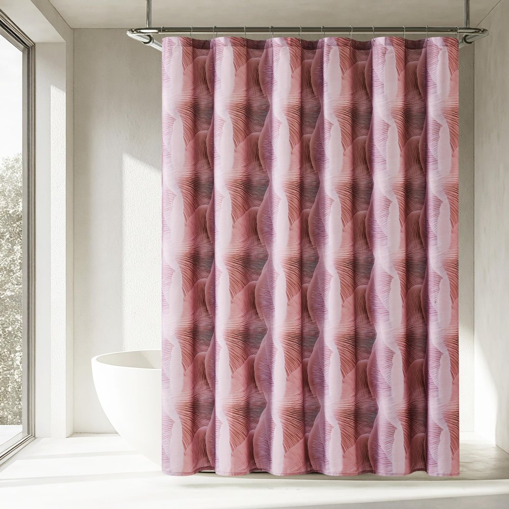 Lush Decor Gilded Spore Cotton Shower Curtain, 183 x 183 cm, Pink