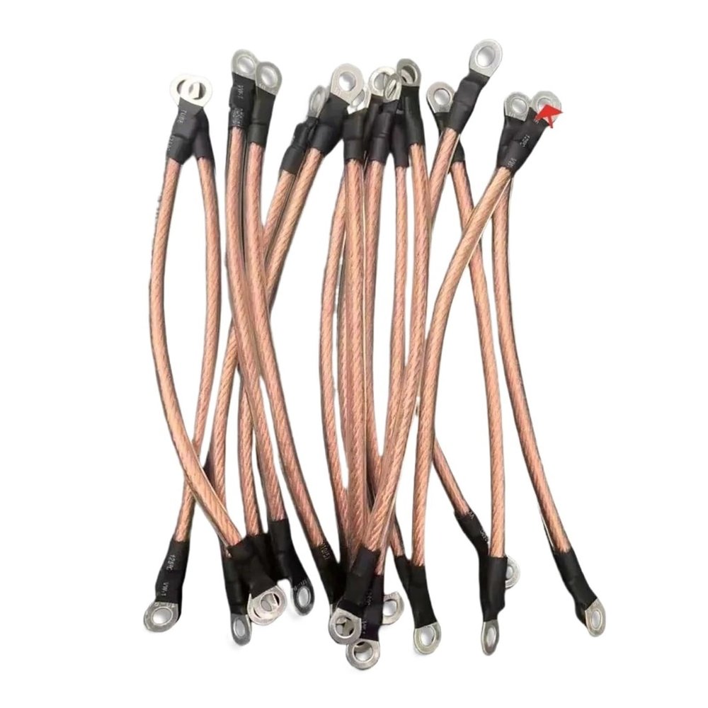 BADIKA Grounding Cable, 100 Pieces, 6 mm² Copper Stranded Wire, 450 mm, 8-Aperture