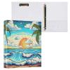 3-Ring Binder with Palm Trees and Golden Beach Design view 1