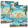 3-Ring Binder with Palm Trees and Golden Beach Design view 3