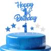 mciskin Royal Blue 1st Birthday Cake Topper Set view 1
