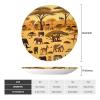 PHAYAH Decorative Bone China Plate with Stand, African Grassland Animal Pattern, 15.2 cm view 2