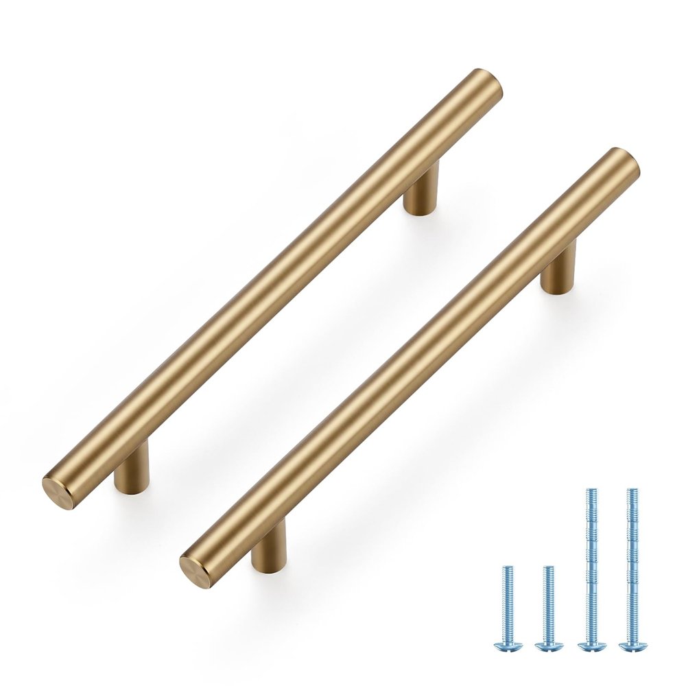 JOY DECOR Stainless Steel Cabinet Handles for Drawers and Cabinets, Champagne Bronze, 128 mm Center-to-Center, 30 Pack