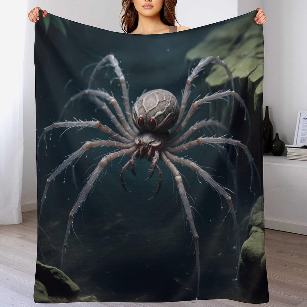Spider Flannel Fleece Throw Blanket, 130 x 180 cm