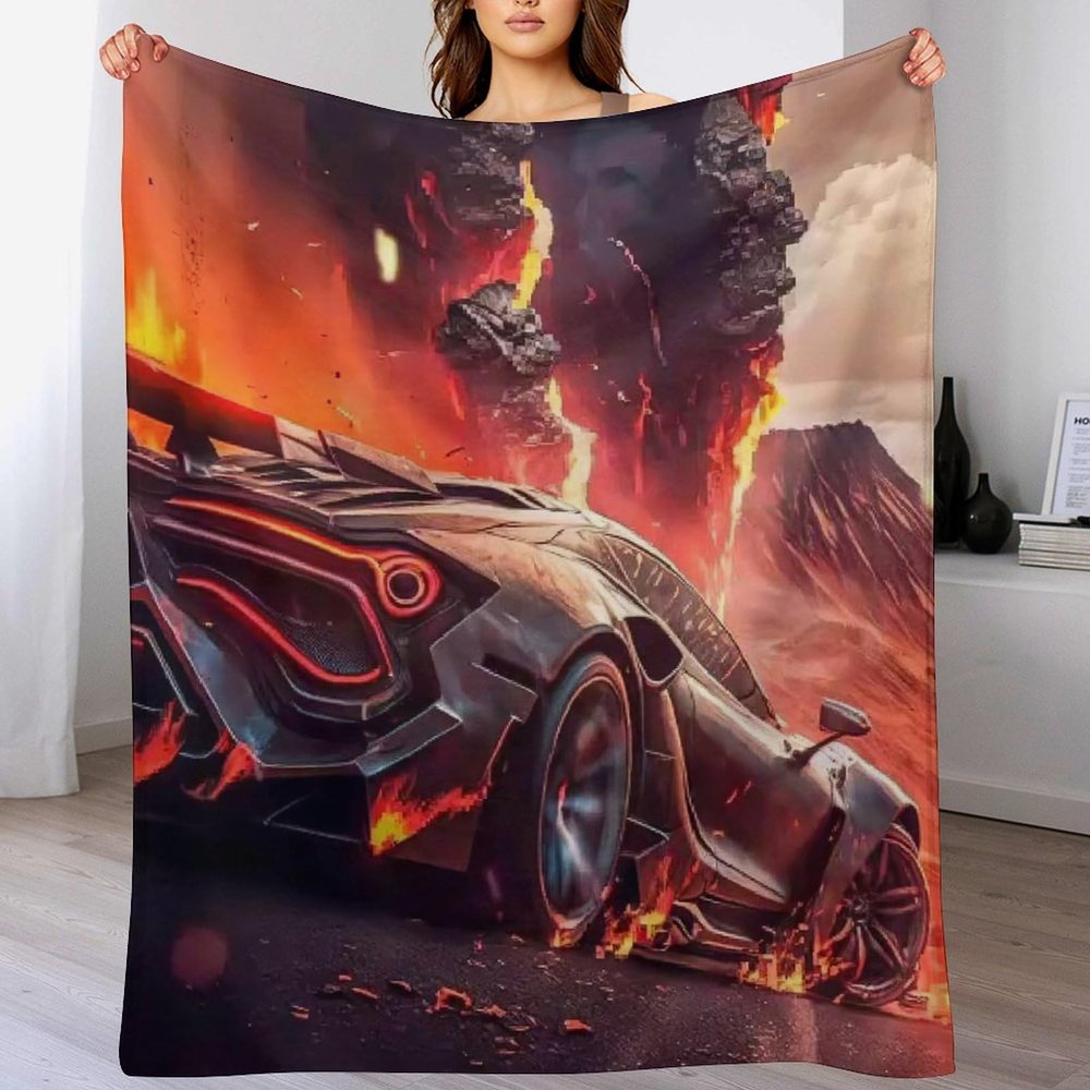 LTTTT Sports Car Throw Blanket for Bed, Sofa or Couch