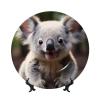 PHAYAH Decorative Bone China Plate with Stand, Cute Koala Pattern, 15.2 cm view 1