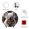 PHAYAH Decorative Bone China Plate with Stand, Cute Koala Pattern, 15.2 cm view 4