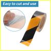 QUARKZMAN Reflective Safety Tape for Bicycles and Vehicles, Yellow/Black, 1 pc view 3
