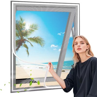 Window Insect Screen, 150 x 150 cm, White, Self-Adhesive Mosquito Net