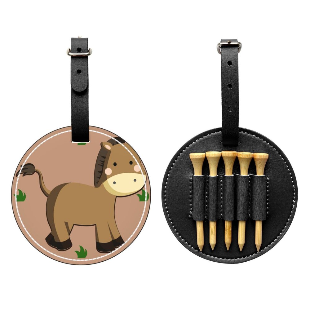 WZYCWB Golf Tee Storage Bag with Cartoon Donkey, Portable Hanging Buckle Design