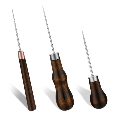 Reovin 3-Piece Awl Set with Wooden Handle