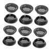 20 Black Stainless Steel Round Ventilation Grilles, 35 mm, for Cabinets view 1