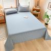 HAIBA Flat Sheet Without Elastic 120 x 230 cm Blue – 1 Sheet with 1 Pillowcase view 3