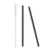 2 Pack Straight Reusable Metal Straws with Cleaning Brush view 1