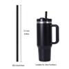 2 Pack Straight Reusable Metal Straws with Cleaning Brush view 3