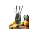 2 Pack Straight Reusable Metal Straws with Cleaning Brush view 4