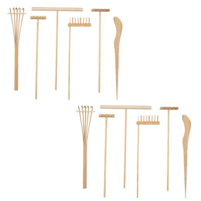 Supvox Small Bamboo Rake, 2 × 12 Pieces, for Zen Gardens