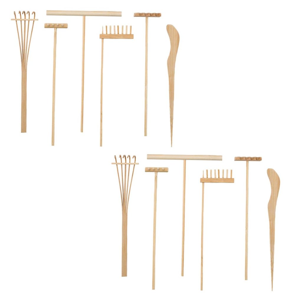 Supvox Small Bamboo Rake, 2 × 12 Pieces, for Zen Gardens