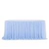 4FT/6FT/9FT Tll Table Skirt for Wedding Decoration, Birthday Parties, Dessert Tables, and Home Decor (Denim Blue, 4FT (122 x 77 cm)) view 1