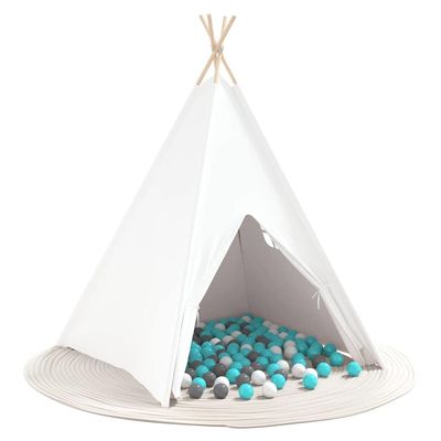 vidaXL White Teepee Tent 120 x 120 x 150 cm, Fabric and Plastic
