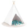 vidaXL White Teepee Tent 120 x 120 x 150 cm, Fabric and Plastic view 1
