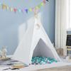 vidaXL White Teepee Tent 120 x 120 x 150 cm, Fabric and Plastic view 2