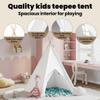 vidaXL White Teepee Tent 120 x 120 x 150 cm, Fabric and Plastic view 4